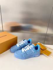 Uubags | Louis Vuitton Trainer Blue Embossed Monogram Shoes - 1