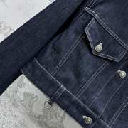 Uubags | Cropped Hooded Jacket Blue Cotton Denim with Dior Oblique Interior - 4