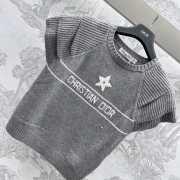 Uubags | Dior Short-Sleeved Sweater Grey Cashmere Knit with Signat - 6