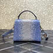 Uubags | Valentino Garavani Vsling Blue Denim Handbag With Rhinestones 19x13x9cm - 6