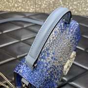 Uubags | Valentino Garavani Vsling Blue Denim Handbag With Rhinestones 19x13x9cm - 5