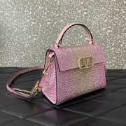 Uubags | Valentino Garavani Vsling Pink Handbag With Rhinestones 19x13x9cm - 4