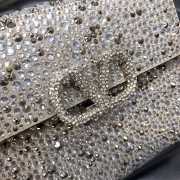 Uubags | Valentino Garavani Vsling Silver Handbag With Rhinestones 19x13x9cm - 6