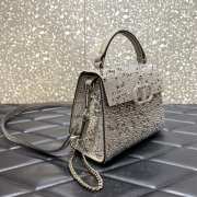 Uubags | Valentino Garavani Vsling Silver Handbag With Rhinestones 19x13x9cm - 3