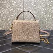 Uubags | Valentino Garavani Vsling Beige Handbag With Rhinestones 19x13x9cm - 4