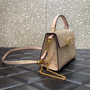 Uubags | Valentino Garavani Vsling Beige Handbag With Rhinestones 19x13x9cm - 2