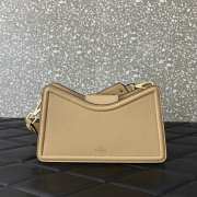 Uubags | Valentino Garavani VLogo leather shoulder bag in beige grainy calfskin 24x14.5x8cm - 3