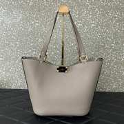 Uubags | Valentino Garavani Rockstud tote bag in grey grainy calfskin 26x11x24cm - 6