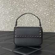 Uubags | Valentino Garavani Small Leather Rockstud Top Handle Bag In Black 19x12x3cm - 1