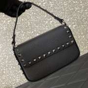 Uubags | Valentino Garavani Small Leather Rockstud Top Handle Bag In Black 19x12x3cm - 6