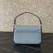 Uubags | Valentino Garavani Small Leather Rockstud Top Handle Bag In Blue 19x12x3cm - 4