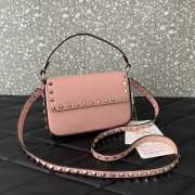 Uubags | Valentino Garavani Small Leather Rockstud Top Handle Bag In Pink 19x12x3cm - 4