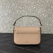 Uubags | Valentino Garavani Small Leather Rockstud Top Handle Bag In Beige 19x12x3cm - 4