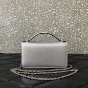 Uubags | Valentino Garavani wallet with VLogo chain in silver metallic 19x4x10.5cm - 6