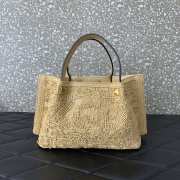 Uubags | Valentino Garavani VLogo Signature Medium Raffia-Effect Tote Bag 25x18x12cm - 4