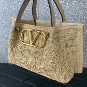 Uubags | Valentino Garavani VLogo Signature Medium Raffia-Effect Tote Bag 25x18x12cm - 6