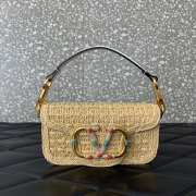 Uubags | Valentino Garavani Loco Raffia Bag With Jewel Logo Natural/Coral 19x10.5x5cm - 1