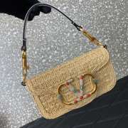 Uubags | Valentino Garavani Loco Raffia Bag With Jewel Logo Natural/Coral 19x10.5x5cm - 3