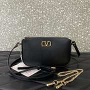 Uubags | Valentino Vlogo Signature Mini Leather Crossbody In Black 20.5x10.5x5cm - 4