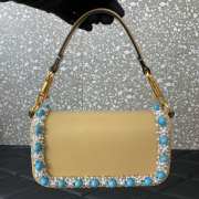 Uubags | Valentino Garavani Locò embroidered yellow bag with Swarovski crystals 20x11x5cm - 3