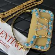 Uubags | Valentino Garavani Locò embroidered yellow bag with Swarovski crystals 20x11x5cm - 2