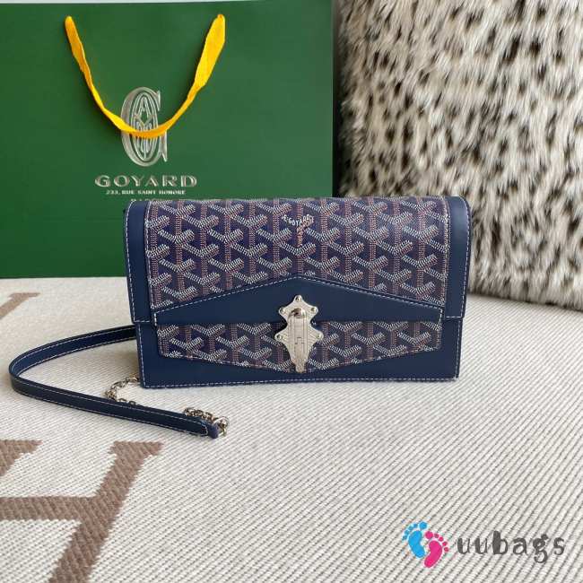 Uubags | Goyard Duchess Marie-Caroline bag in navy blue 15x6.5x25cm - 1