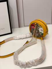 Uubags | Gucci Ophidia Floral Coated Canvas Chain Yellow Bag Leather Trim - 6