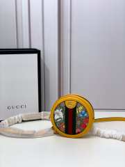 Uubags | Gucci Ophidia Floral Coated Canvas Chain Yellow Bag Leather Trim - 5