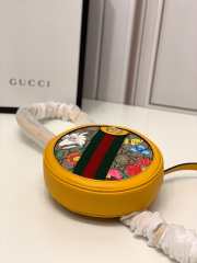 Uubags | Gucci Ophidia Floral Coated Canvas Chain Yellow Bag Leather Trim - 4