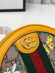 Uubags | Gucci Ophidia Floral Coated Canvas Chain Yellow Bag Leather Trim - 2