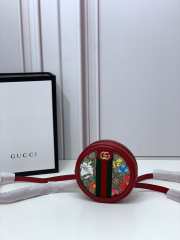 Uubags | Gucci Ophidia Floral Coated Canvas Chain Red Bag Leather Trim - 4