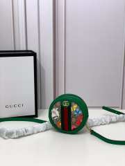 Uubags | Gucci Ophidia Floral Coated Canvas Chain Green Bag Leather Trim - 3