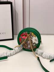 Uubags | Gucci Ophidia Floral Coated Canvas Chain Green Bag Leather Trim - 2