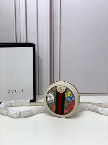 Uubags | Gucci Ophidia Floral Coated Canvas Chain White Bag Leather Trim