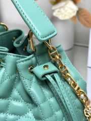 Uubags | Dioriviera Small Dior Jolie Bucket Bag Aquamarina Macrocannage Calfskin 17x16x10.5cm - 5