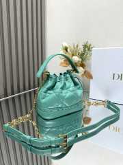 Uubags | Dioriviera Small Dior Jolie Bucket Bag Aquamarina Macrocannage Calfskin 17x16x10.5cm - 2