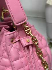 Uubags | Dioriviera Small Dior Jolie Bucket Bag Candy Pink Macrocannage Calfskin 17x16x10.5cm - 6