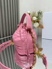 Uubags | Dioriviera Small Dior Jolie Bucket Bag Candy Pink Macrocannage Calfskin 17x16x10.5cm - 3