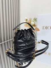 Uubags | Dioriviera Small Dior Jolie Bucket Bag Black Macrocannage Calfskin 17x16x10.5cm - 6