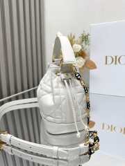 Uubags | Dioriviera Small Dior Jolie Bucket Bag White Macrocannage Calfskin 17x16x10.5cm - 3