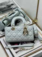 Uubags |  Dior Lady D-Joy Micro Placid Blue Cannage Lambskin Bag 22.5×12×5.5cm - 1