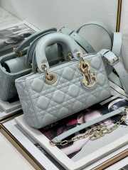 Uubags |  Dior Lady D-Joy Micro Placid Blue Cannage Lambskin Bag 22.5×12×5.5cm - 6