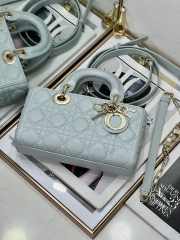 Uubags |  Dior Lady D-Joy Micro Placid Blue Cannage Lambskin Bag 22.5×12×5.5cm - 3