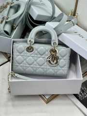 Uubags |  Dior Lady D-Joy Micro Placid Blue Cannage Lambskin Bag 22.5×12×5.5cm - 2