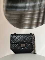 Uubags | Chanel Mini 2.55 Flap Bag Aged Calfskin & Silver-Tone Metal Black 15.5x20x6cm  - 1