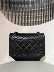 Uubags | Chanel Mini 2.55 Flap Bag Aged Calfskin & Silver-Tone Metal Black 15.5x20x6cm  - 5