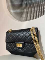 Uubags | Chanel Mini 2.55 Flap Bag Aged Calfskin & Gold-Tone Metal Black 15.5x20x6cm - 5