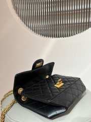 Uubags | Chanel Mini 2.55 Flap Bag Aged Calfskin & Gold-Tone Metal Black 15.5x20x6cm - 4