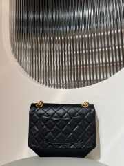 Uubags | Chanel Mini 2.55 Flap Bag Aged Calfskin & Gold-Tone Metal Black 15.5x20x6cm - 2