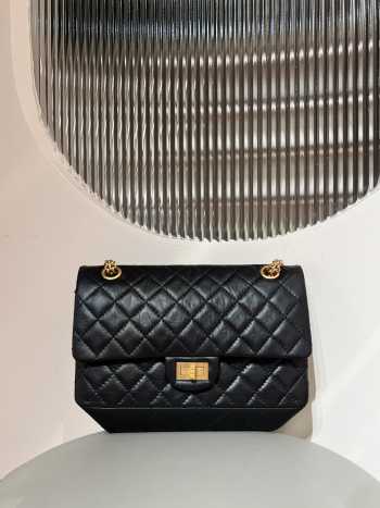 Uubags | Chanel 2.55 Handbag Aged Calfskin & Gold-Tone Metal Black 16x24x7.5cm